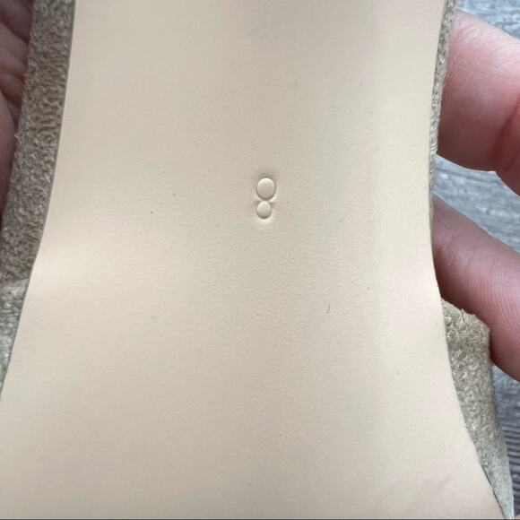 Sergio Bari tan faux suede formal heels with rhinestone details size 8 B72 - Picture 5 of 6